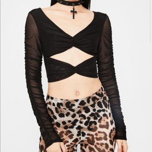 dolls kill cut out mesh top